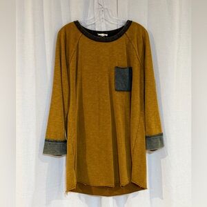 Mystree Mustard Tunic with Dark Contrast Trim